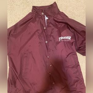THRASHER skate and destroy jacket in burgundy
